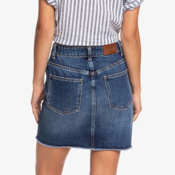 NWT Roxy Surfing Girl Power High Waist Distressed Denim Mini Skirt - Picture 2 of 8
